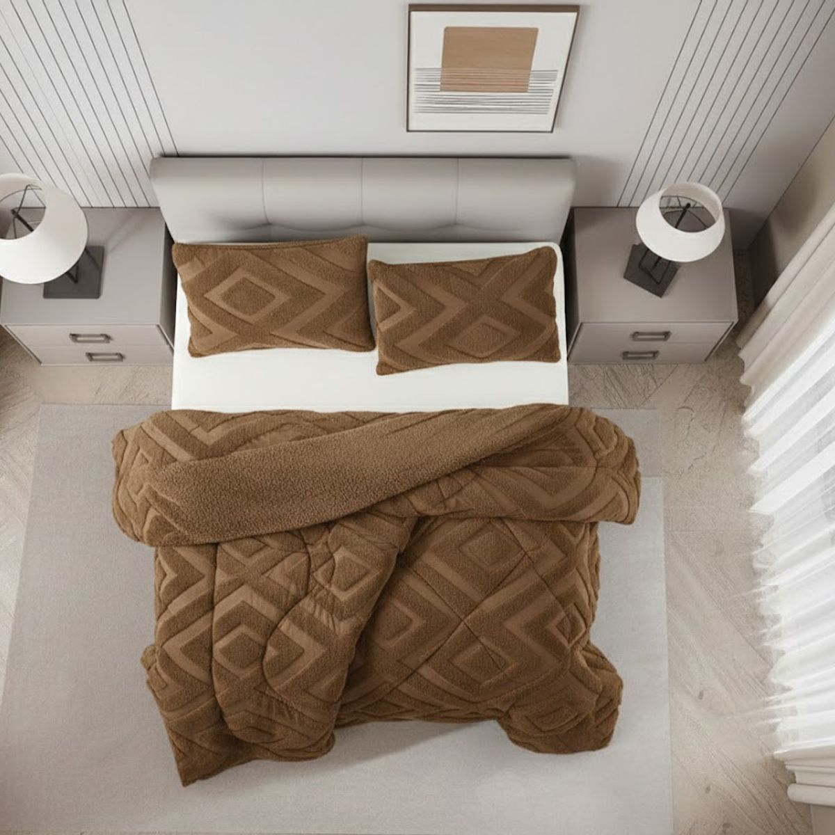GENERICO - COBERTOR KING CON CHIPORRO JACQUARD CUTTING INVIERNO QUITA FRIO TF