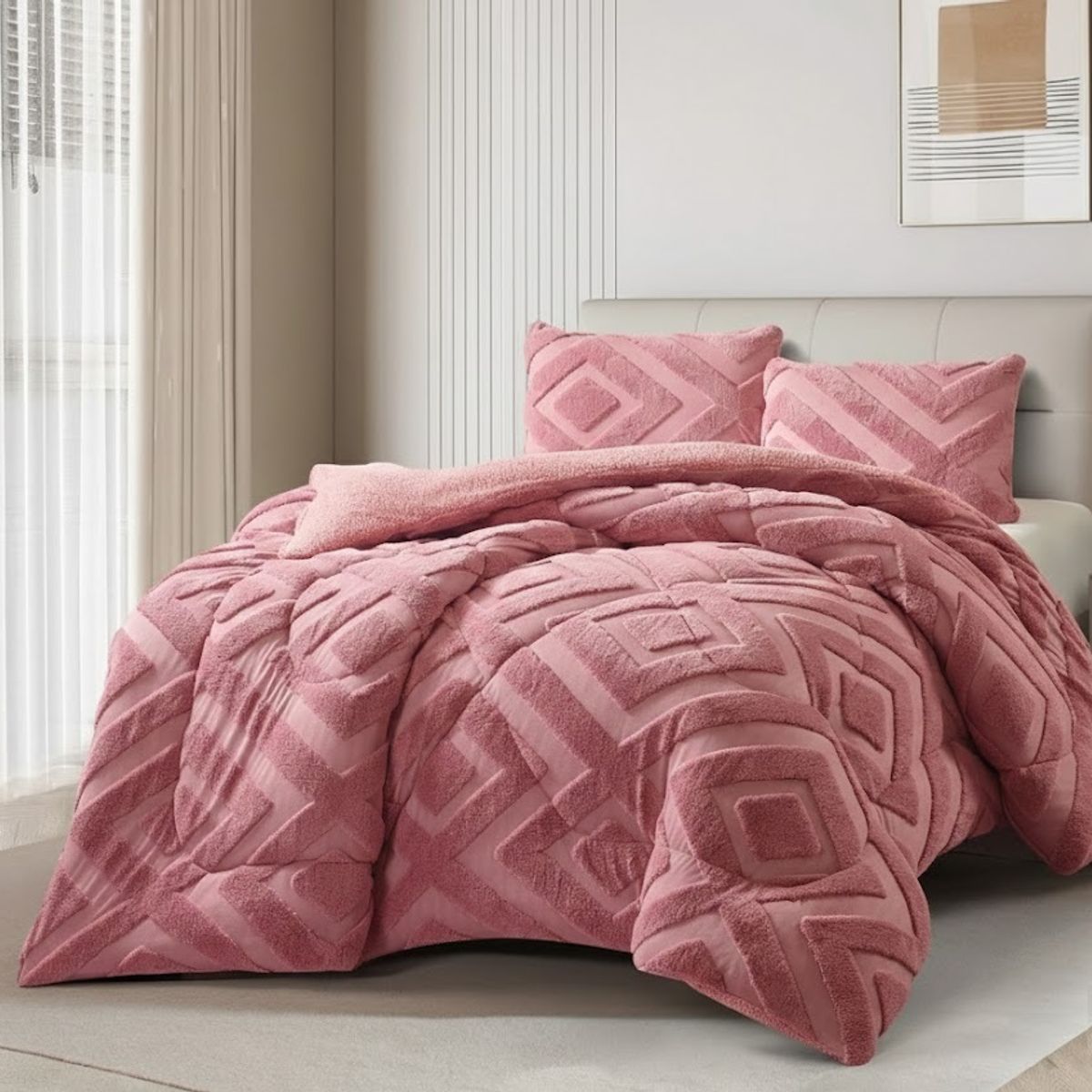 GENERICO - COBERTOR KING CON CHIPORRO JACQUARD CUTTING INVIERNO QUITA FRIO TF