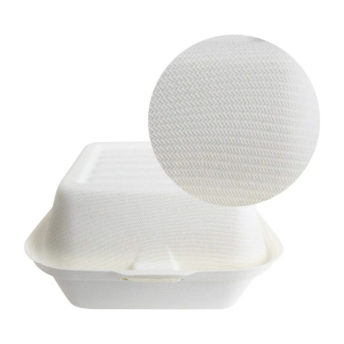 GENERICO - Envase Biodegradable Para Hamburguesa Compostable Pack 50unds Blanco