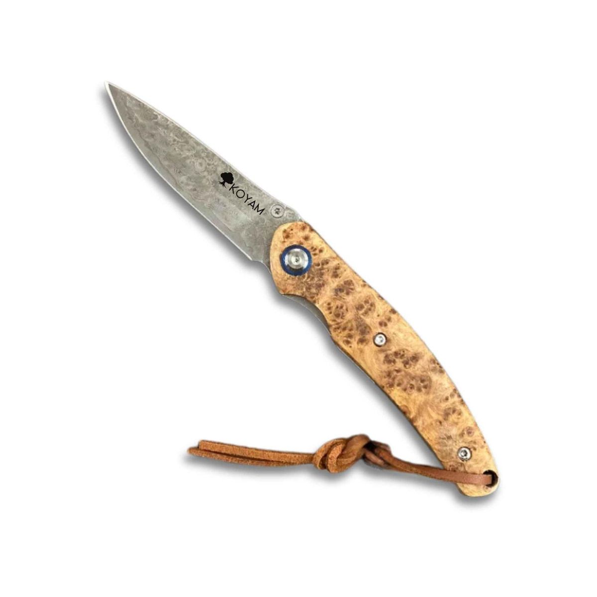 KOYAM - Cuchillo plegable damasco Multipropósito camping