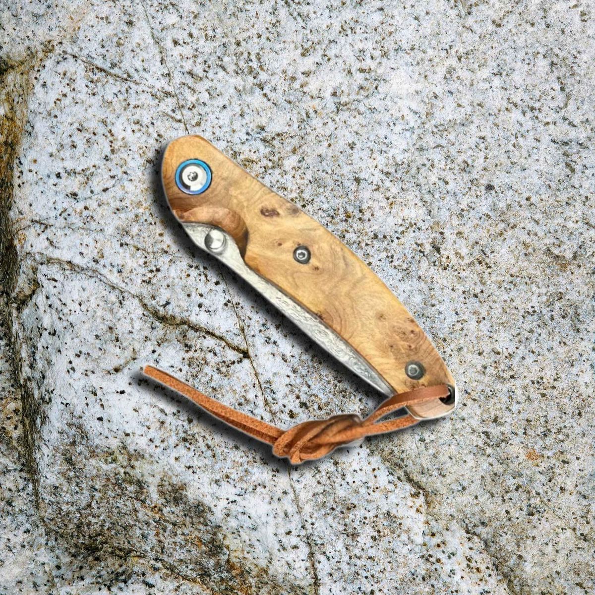 KOYAM - Cuchillo plegable damasco Multipropósito camping