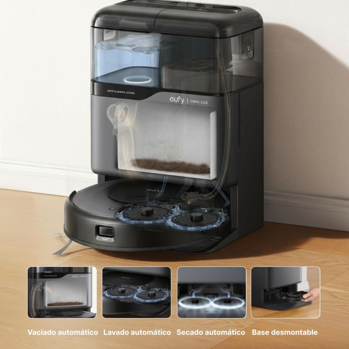 EUFY - Aspiradora Robot Trapeador eufy Omni C20 SES 7.000pa