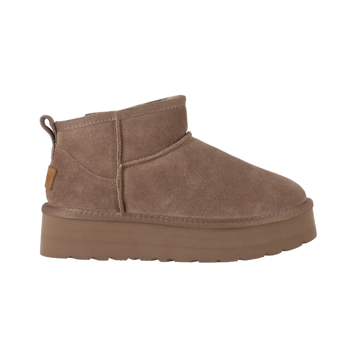 BAMERS - Botas Mujer Cuero Blast Mini Café Claro Plataforma Bamers