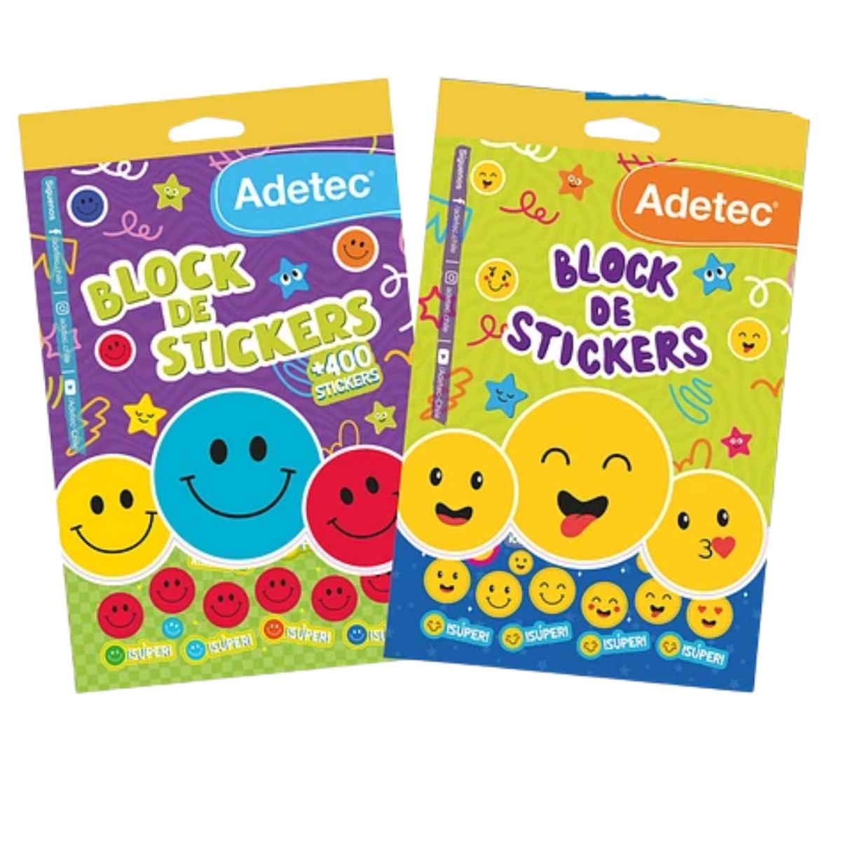 ADETEC - 2 Block De Sticker Motivacional Mas De 400 Sticker Escolar