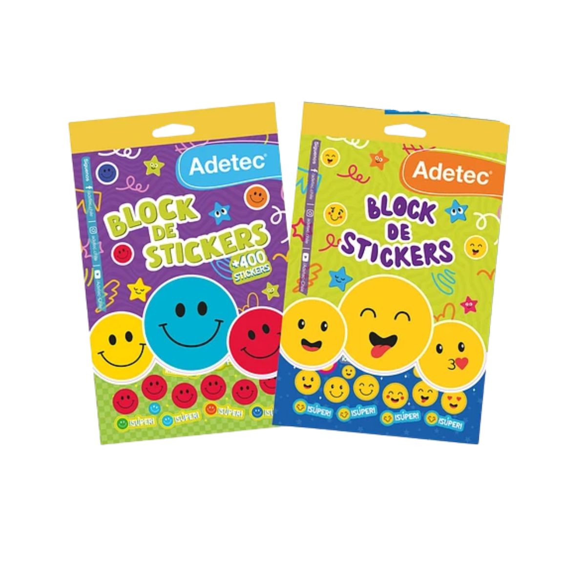 ADETEC - 2 Block De Sticker Motivacional Mas De 400 Sticker Escolar
