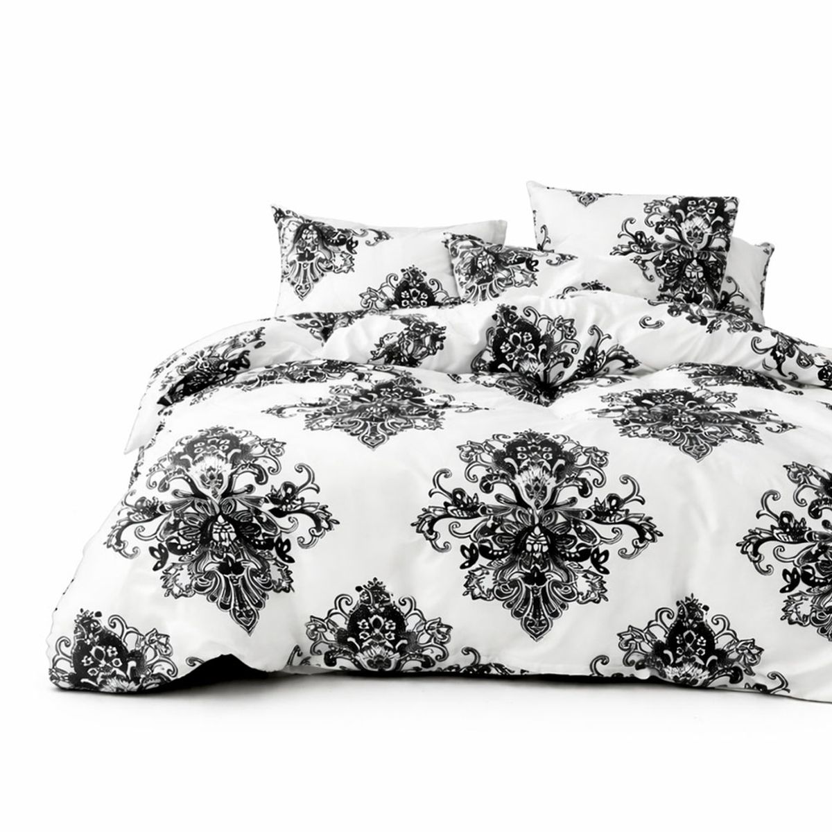 GENERICO - Cobertor de Verano 2 Plazas Blanco con Estampado Azul Oscuro