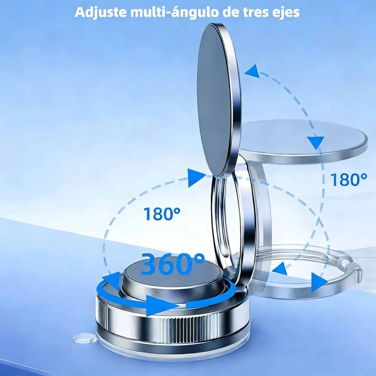 GENERICO - Base Magnética Con Ventosa 360°para Coche Y Superficie Lisa BELUG