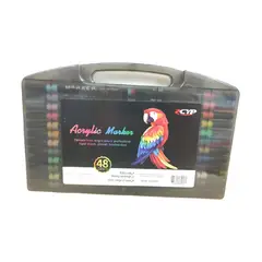 GENERICO - Lápices Acrílicos Marcadores 60 Colores Punta Pincel en Negro Estuche Acrílico