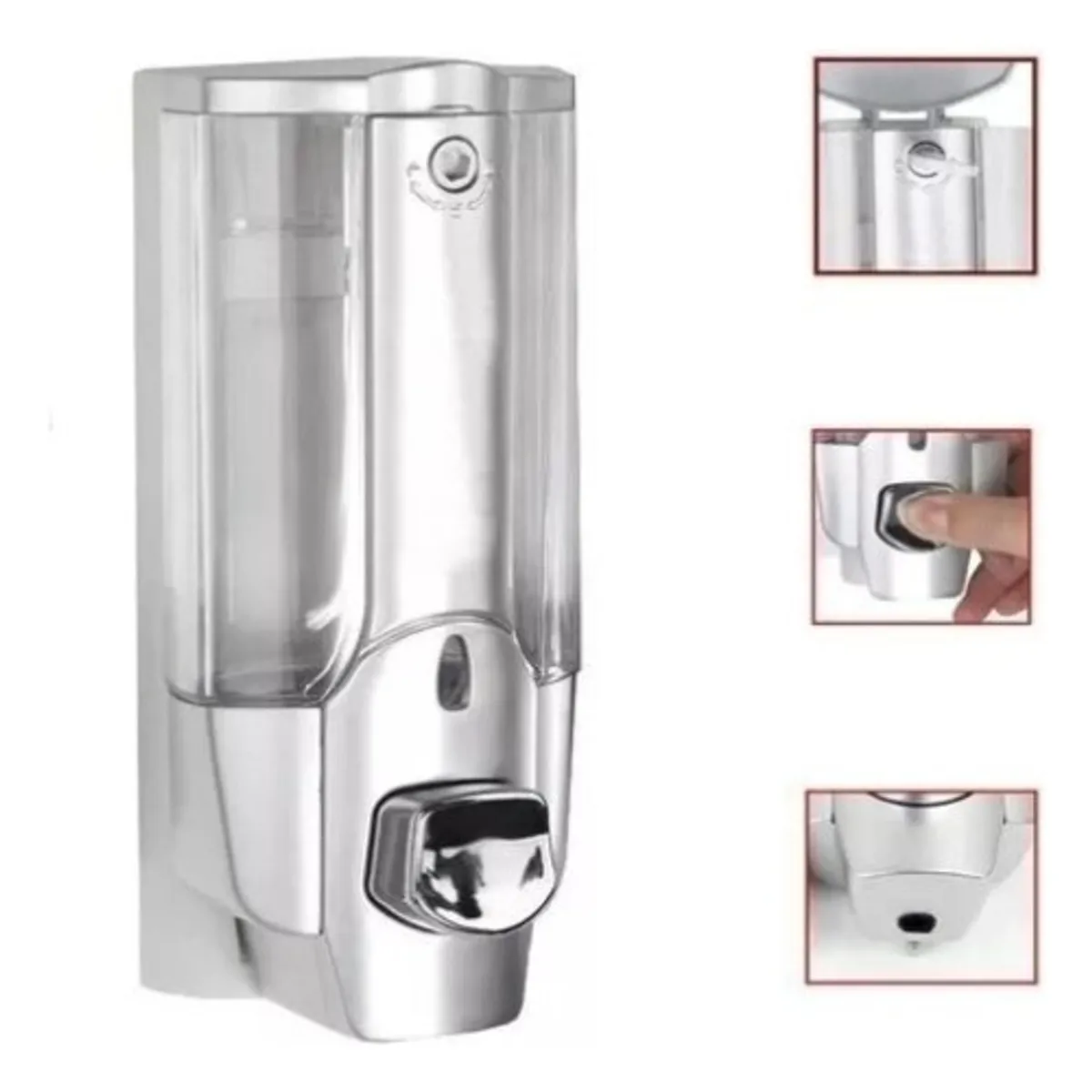 GENERICO - Dispensador Touch De Pared Para Gel Jabón Shampoo 350 Ml Plateado