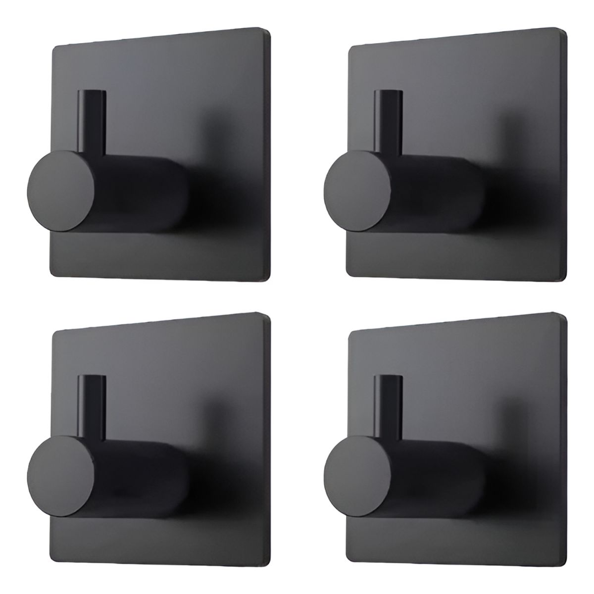 GENERICO - Ganchos Adhesivos Colgador Perchero Baño Cocina Acero Inox Negro