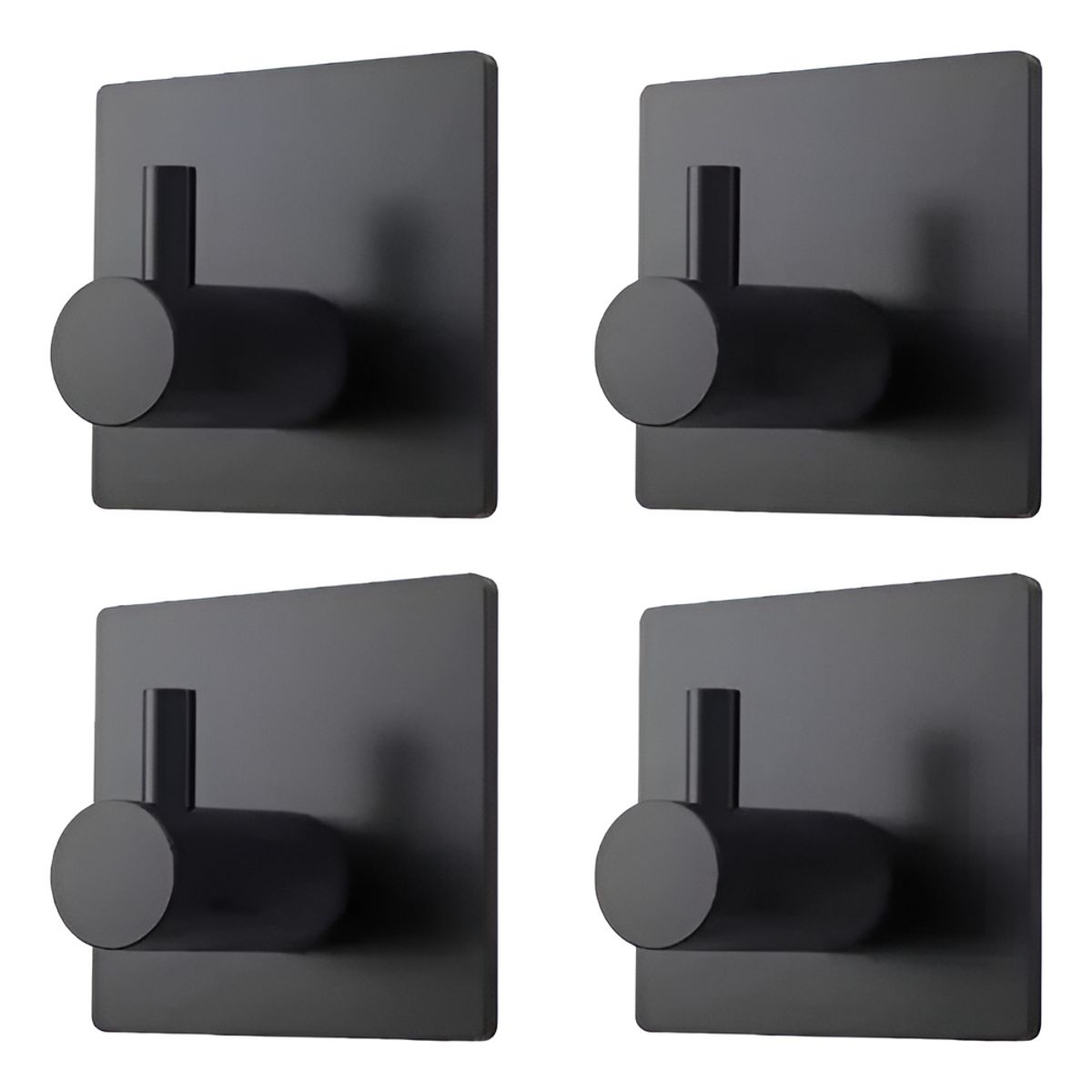 GENERICO - Ganchos Adhesivos Colgador Perchero Baño Cocina Acero Inox Negro