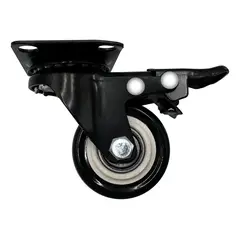 GENERICO - Rueda Giratoria 2 Pulgadas Rueda Con Freno Ruedas Multiuso Negro