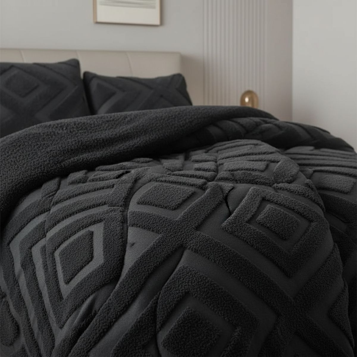 GENERICO - COBERTOR  TEXTURIZADO KING CON CHIPORRO  RELIEVE DIAMANTE HACQUARD TF