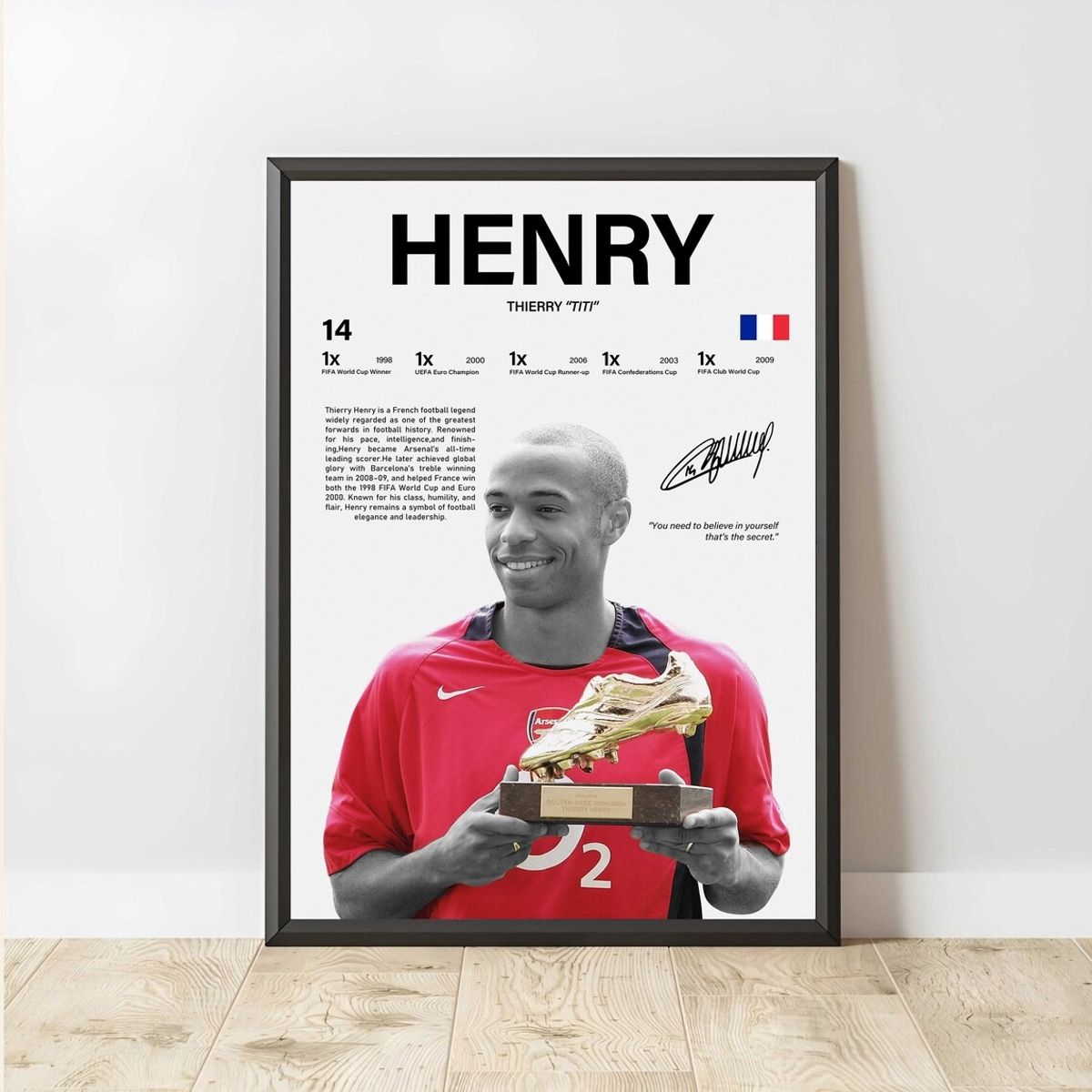 GENERICO - Cuadro Thierry Henry Leyenda del Arsenal y Francia + Marco