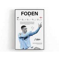 Cuadro Phil Foden Leyenda del Manchester City + Marco