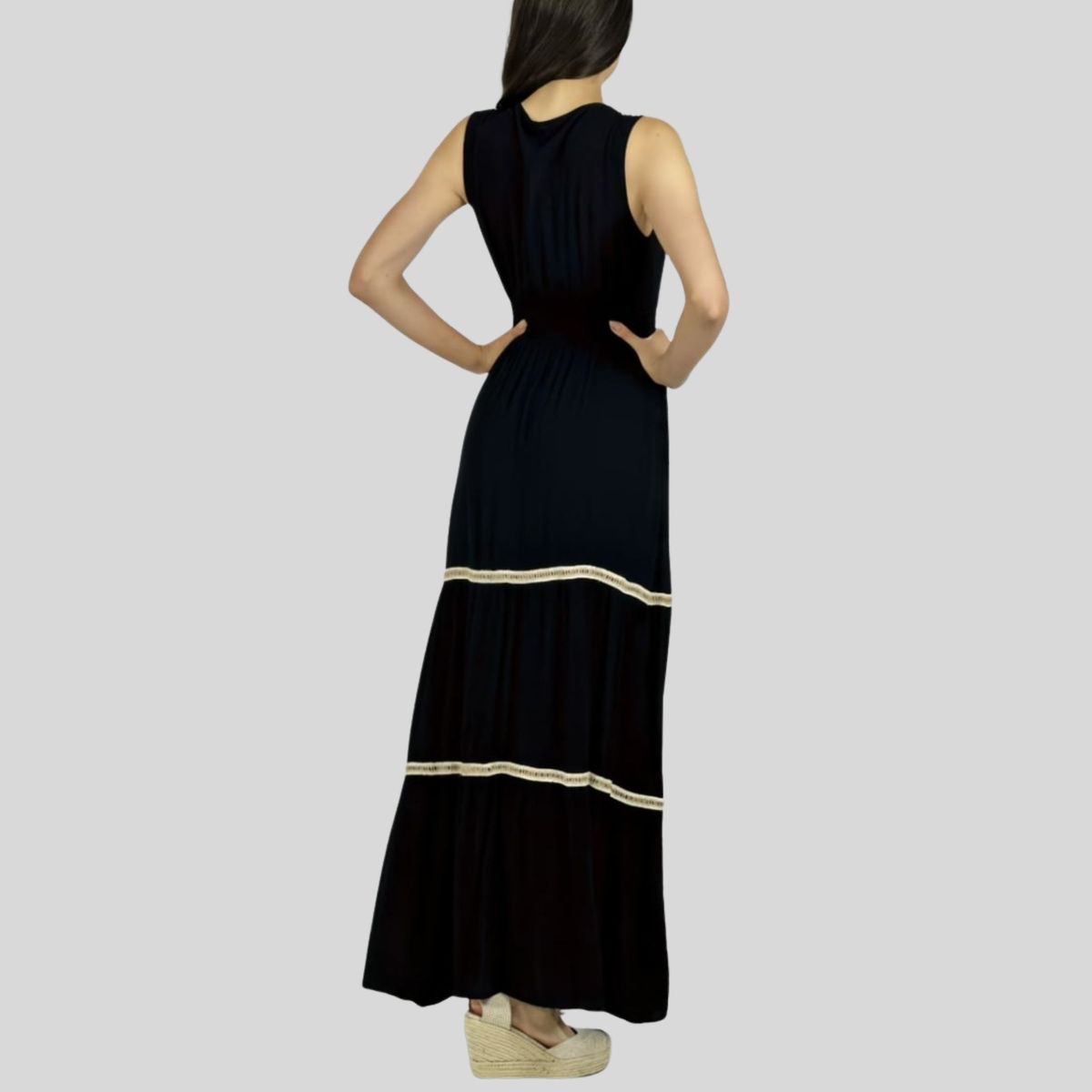 ARRAKASTA - Vestido pretina elasticada ML y LXL