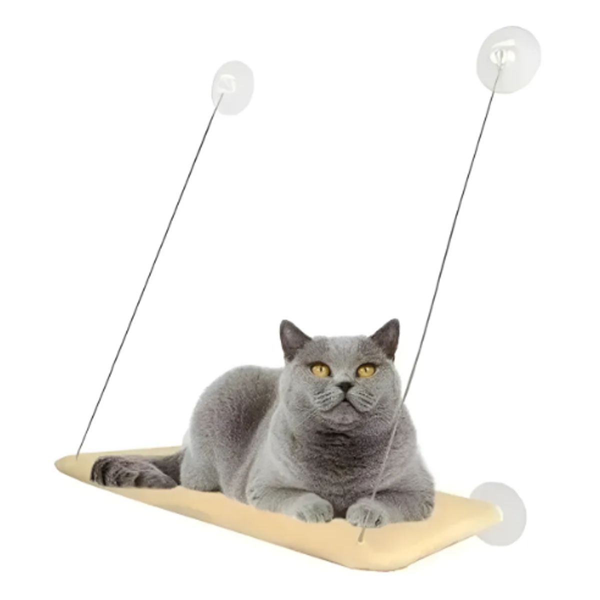GENERICO - Cama Para Gatos Colgante Hamaca Con Ventosa A La Ventana Beige Liso