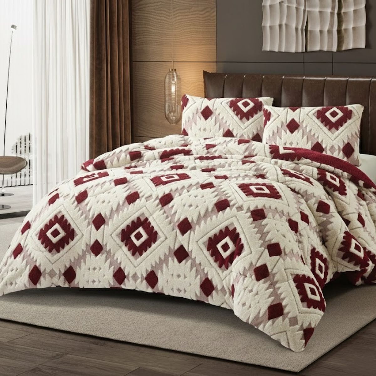 GENERICO - COBERTOR  TEXTURIZADO 1.5 PLAZA CON CHIPORRO  RELIEVE GEOMETRIC  HACQUARD TF