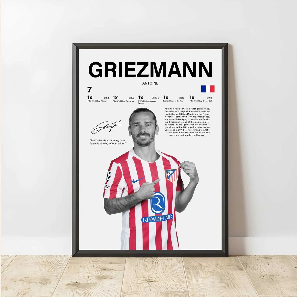 GENERICO - Cuadro Antoine Griezmann Fútbol Atlético de Madrid + Marco