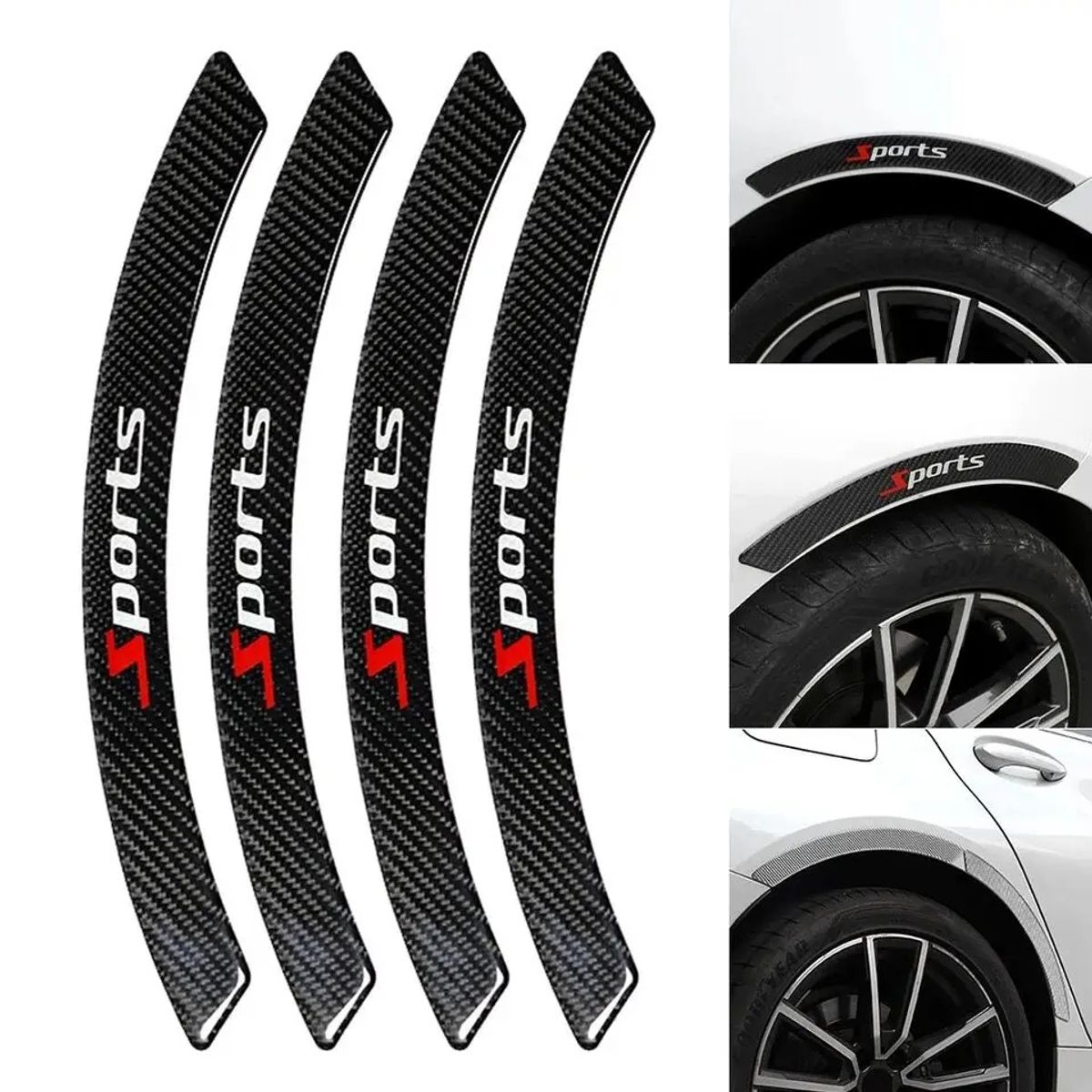 GENERICO - Tiras decorativas de fibra de carbono para automovil