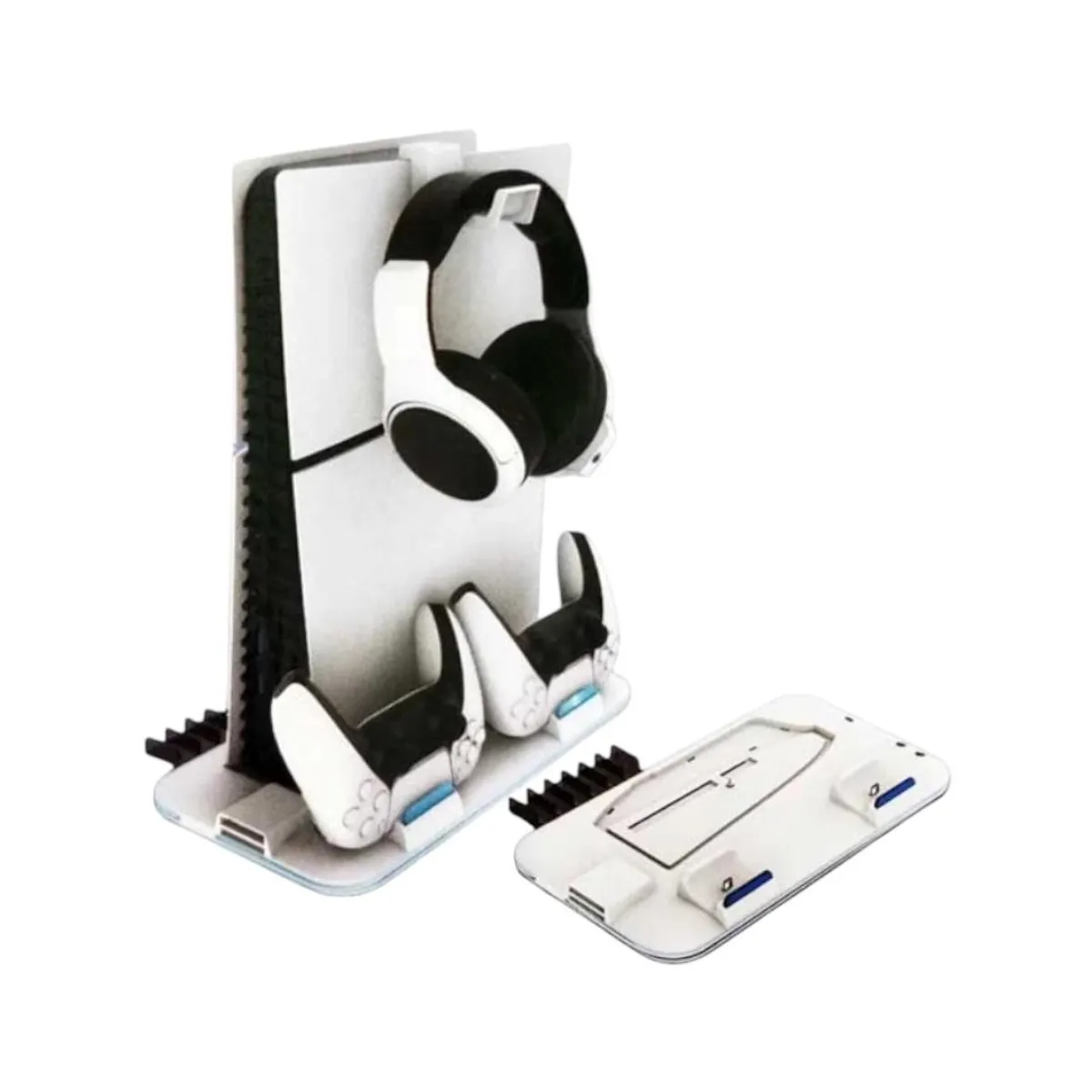 GENERICO - Soporte Vertical blanco Compatible con PlayStation 5 Slim con Ventilador y RGB