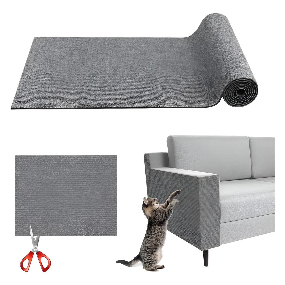 GENERICO - Rascador Gatos Autoadhesivo Para Pared y Esquina 30x200cm Protege Muebles Antinarañazos
