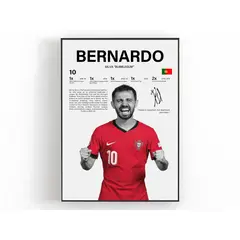 GENERICO - Cuadro Bernardo Silva Fútbol Selección de Portugal + Marco