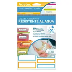GENERICO - 20 Etiquetas Autoadhesiva Resistentes Al Agua Envases Escolar