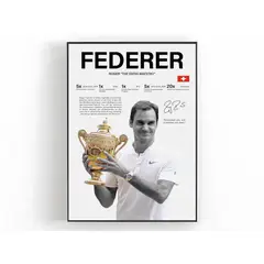 GENERICO - Cuadro Roger Federer Tenis “Maestro Suizo” + Marco