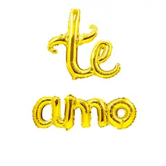 GENERICO - GLOBO METALICO TE AMO CURSIVO DORADO X1 UNI