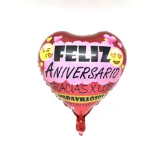 GENERICO - GLOBO METALICO 18 FELIZ ANIVER GRACIAS X 1UNI