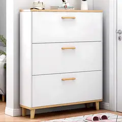 ELEMENT DESIGN - Zapatero Organizador con 3 Puertas y 2 Filas,Capacidad 18 Pares