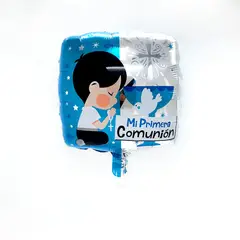 GENERICO - GLOBO METALICO 18 MI PRIMERA COMUNION CELESTE X1 UNI