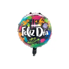 GENERICO - GLOBO METALICO 18 FELIZ DIA PAINT X50 UNI