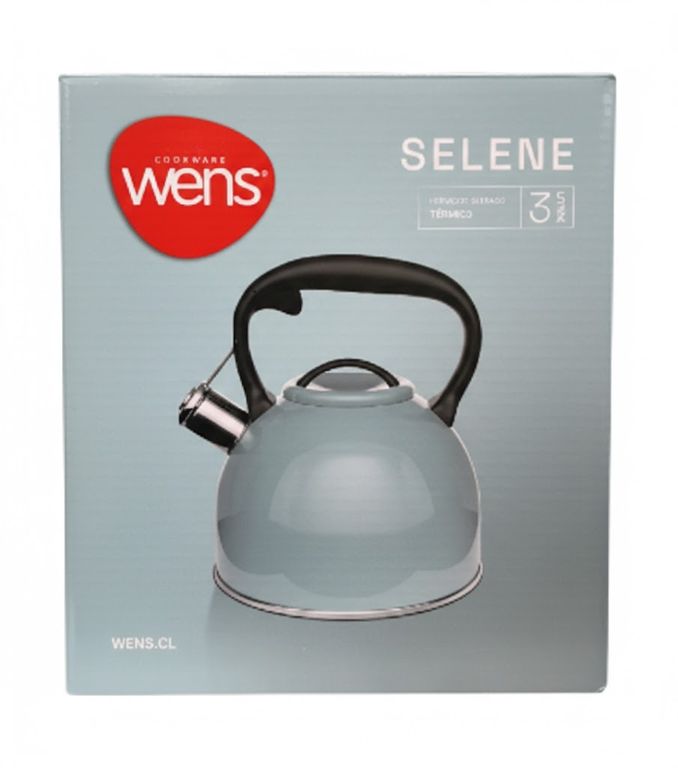 Tetera De Acero Inoxidable Con Silbato 3 Litros Wens Colores Celeste Turquesa