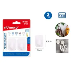 GENERICO - Ganchos Plástico Cuadrado Blanco 2pcs