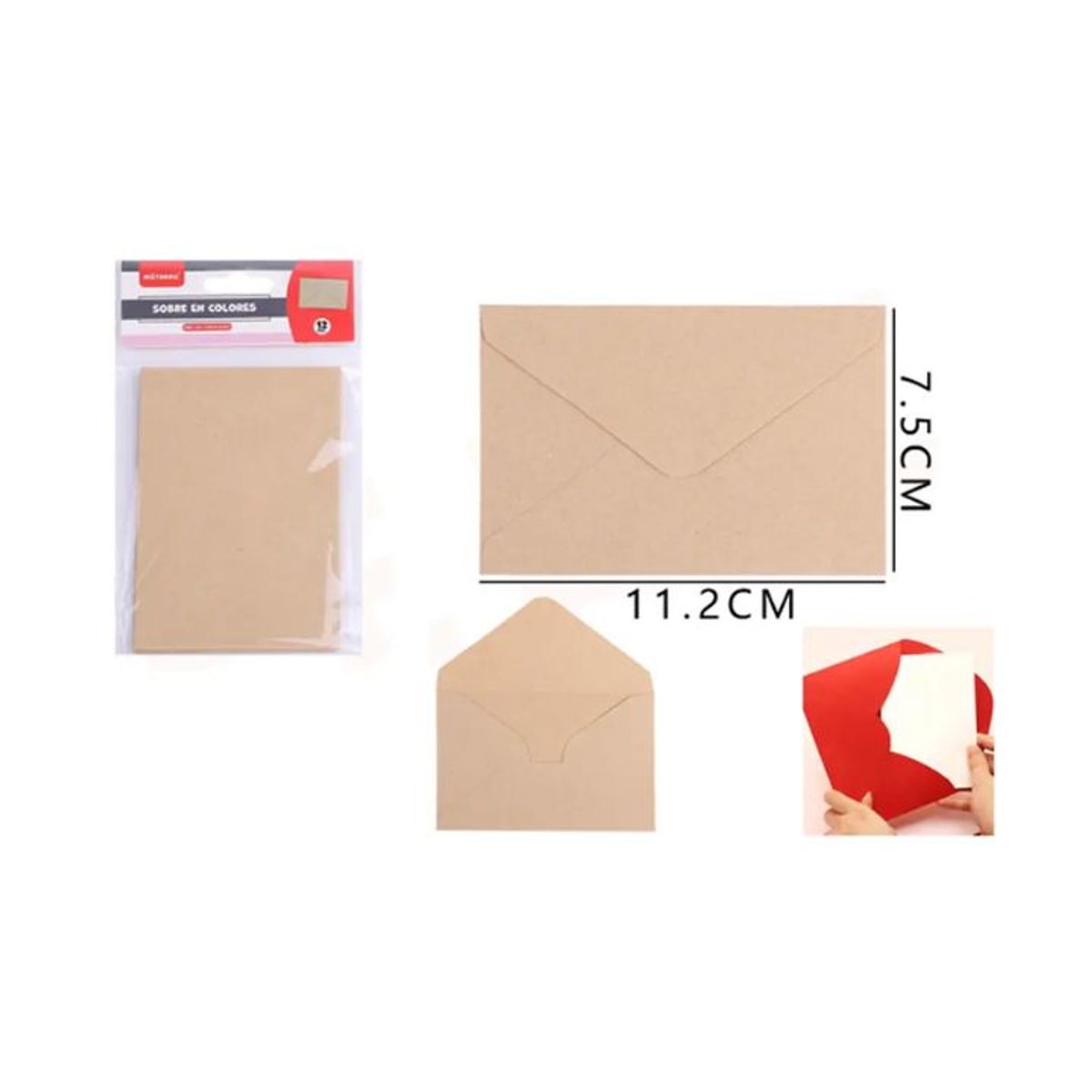 GENERICO - Sobres De Papel Kraft 11x7cm