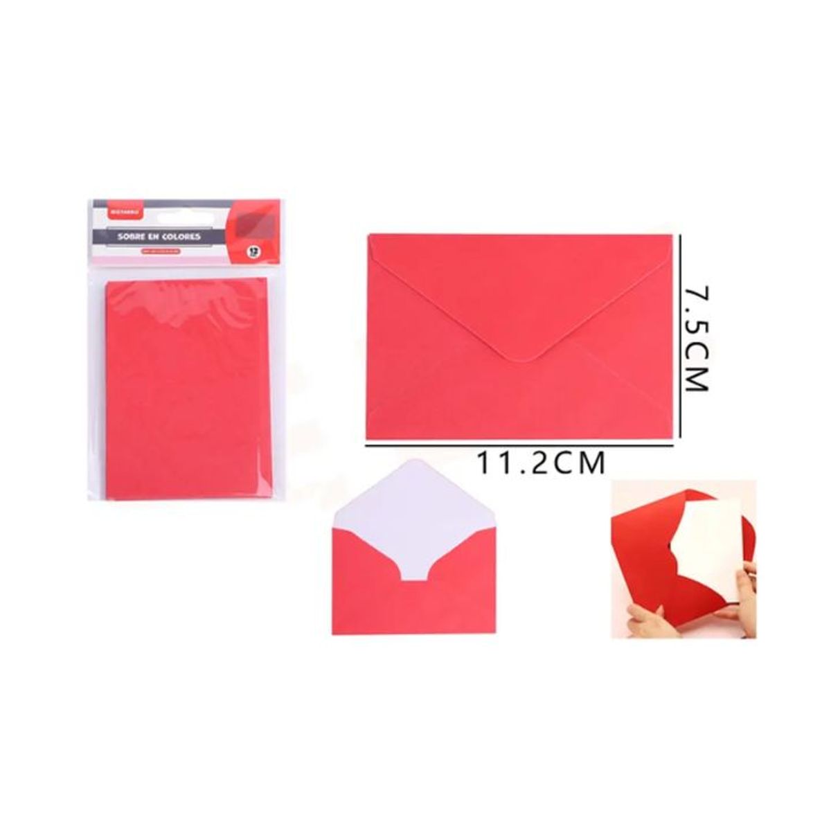 GENERICO - Sobres De Papel Rojo 11x7cm