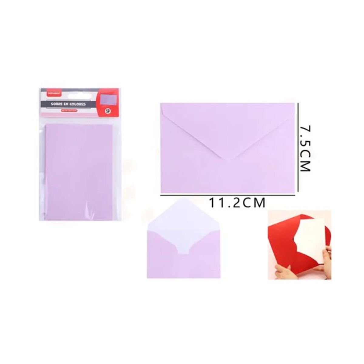 GENERICO - Sobres De Papel Morado 11x7cm