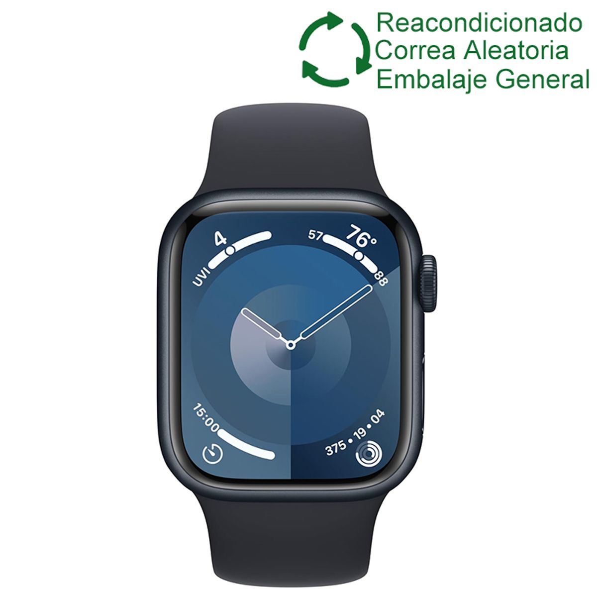 APPLE - Apple Watch Series 9 41mm GPS - Negro Reacondicionado(Semi Nuevo)