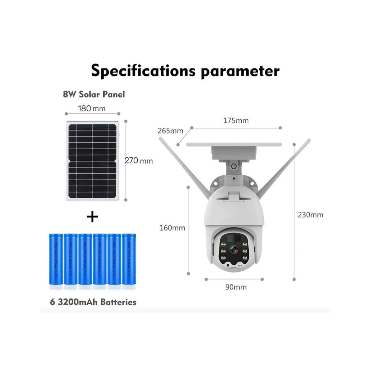 GENERICO - Camara De Seguridad Inalambrica Wifi Con Panel Solar Blanco
