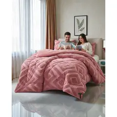 GENERICO - Cubrecama Chiporro Diseño Geometrico Suave y Abrigador Plaza y Media