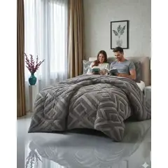 GENERICO - Cubrecama Chiporro Diseño Geometrico Suave y Abrigador 2 Plazas