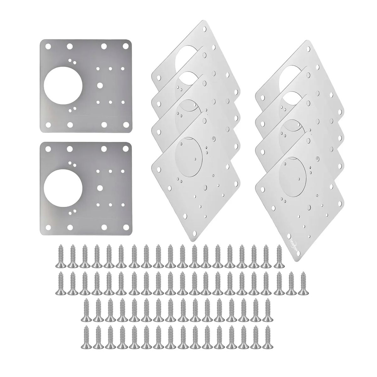 ESHOPANGIE - 10u Placas Reparacion Bisagra Mueble Puerta Acero Inoxidable