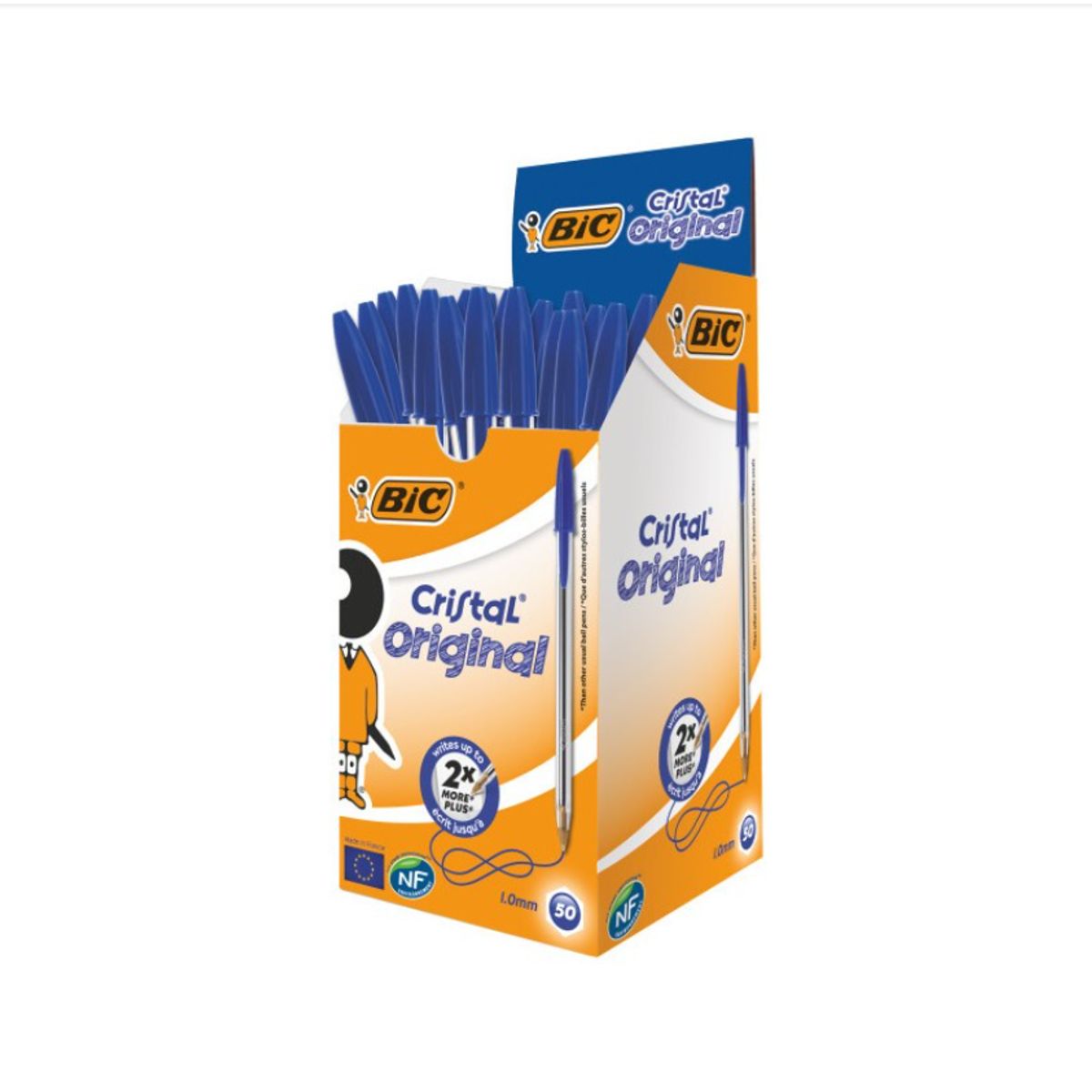 GENERICO - Pack 50 Bic Cristal 1.0mm Punta media azul