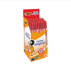 GENERICO - Pack 50 Bic Cristal 1.0mm Punta media rojo