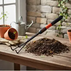 GENERICO - Rastrillo Cultivador De Mano Para Jardín 3 Puntas 49 Cm