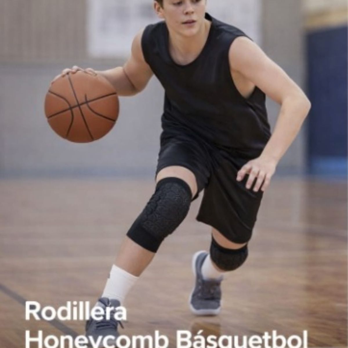 GENERICO - Rodillera Honeycomb Corta para Básquetbol con Protección Antigolpes  Par S