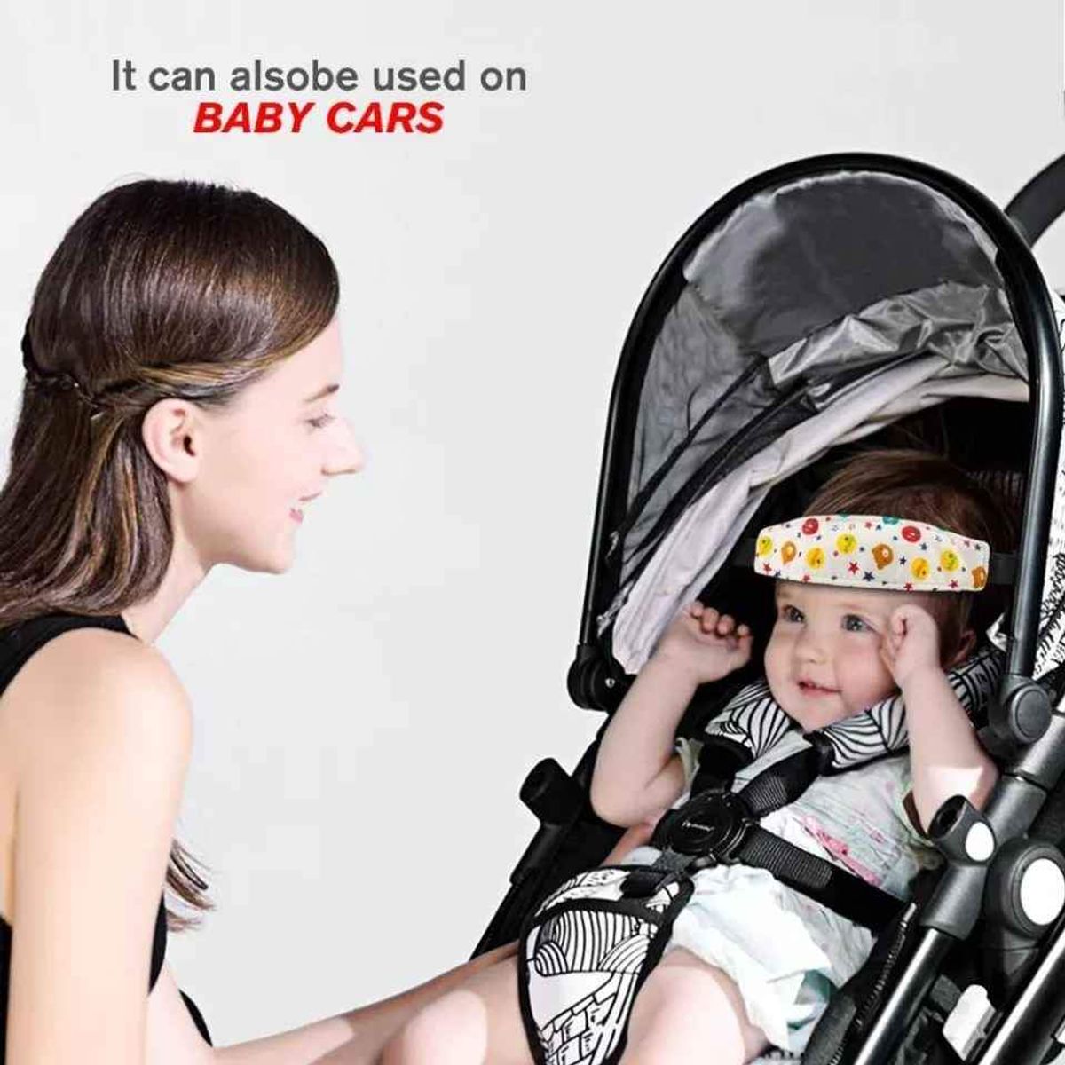 GENERICO - Soporte sujeta cabeza para silla de auto o coche 3 meses a 6 años . Material de sintético