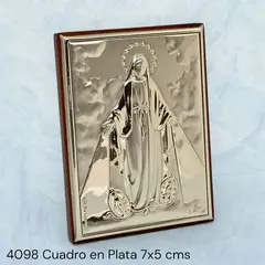 GENERICO - Cuadro de plata Italiano de La Virgen Milagrosa